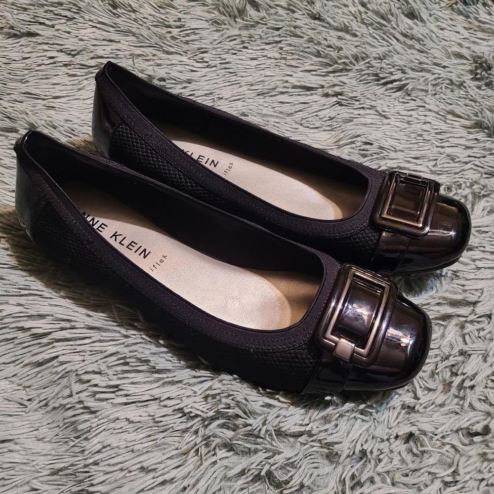Anne Klein Unice Iflex Black Patent Leather Comfort Shoes Womens 10 M Black - Picture 4 of 8
